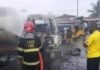Gas-laden tanker catches fire in Lagos